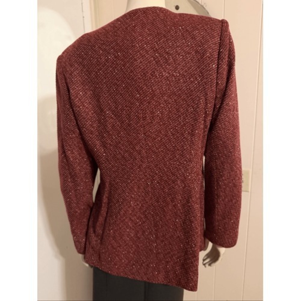 Stunning Donna Vinci Couture Rust  Jeweled  Shimmering Jacket 8 - Picture 4 of 5